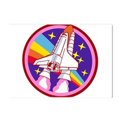 Badge Patch Pink Rainbow Rocket Crystal Sticker (a4) by Sarkoni