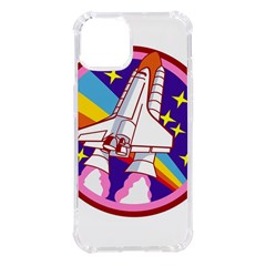 Badge Patch Pink Rainbow Rocket Iphone 14 Tpu Uv Print Case by Sarkoni