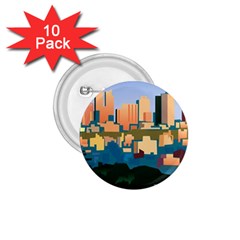 City Buildings Urban Dawn 1 75  Buttons (10 Pack) by Sarkoni