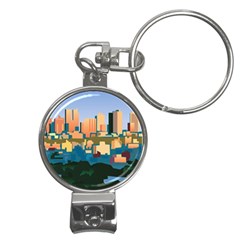 City Buildings Urban Dawn Nail Clippers Key Chain by Sarkoni