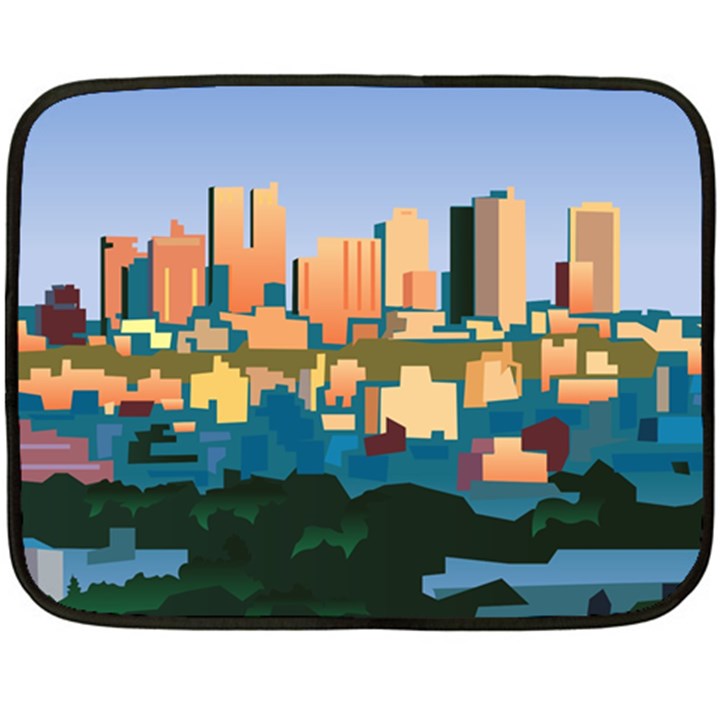 City Buildings Urban Dawn Two Sides Fleece Blanket (Mini)