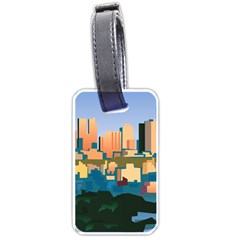 City Buildings Urban Dawn Luggage Tag (one Side) by Sarkoni