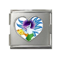 Mermaid Fantasy Undersea Merman Mega Link Heart Italian Charm (18mm)