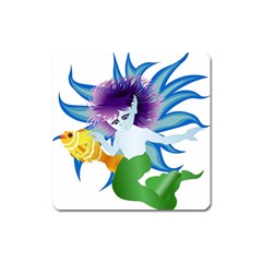 Mermaid Fantasy Undersea Merman Square Magnet