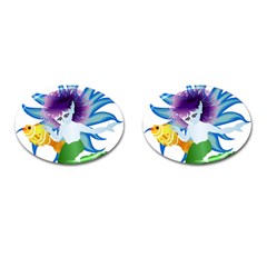 Mermaid Fantasy Undersea Merman Cufflinks (Oval)