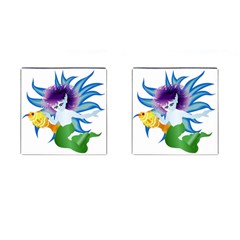 Mermaid Fantasy Undersea Merman Cufflinks (Square)