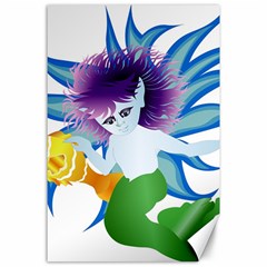 Mermaid Fantasy Undersea Merman Canvas 24  X 36  by Sarkoni