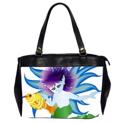 Mermaid Fantasy Undersea Merman Oversize Office Handbag (2 Sides) by Sarkoni