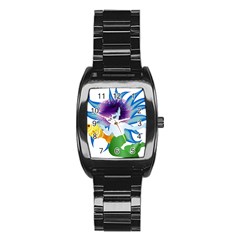 Mermaid Fantasy Undersea Merman Stainless Steel Barrel Watch by Sarkoni