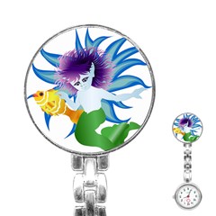 Mermaid Fantasy Undersea Merman Stainless Steel Nurses Watch by Sarkoni