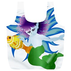 Mermaid Fantasy Undersea Merman Full Print Recycle Bag (xl) by Sarkoni