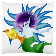 Mermaid Fantasy Undersea Merman Standard Premium Plush Fleece Cushion Case (One Side)