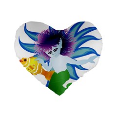 Mermaid Fantasy Undersea Merman Standard 16  Premium Flano Heart Shape Cushions