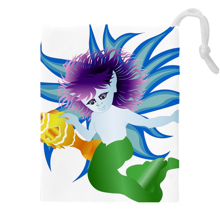 Mermaid Fantasy Undersea Merman Drawstring Pouch (4XL)