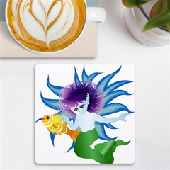 Mermaid Fantasy Undersea Merman UV Print Square Tile Coaster 