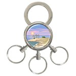 Vacation Island Sunset Sunrise 3-Ring Key Chain Front