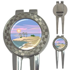 Vacation Island Sunset Sunrise 3-in-1 Golf Divots by Sarkoni