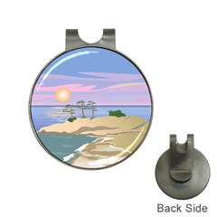 Vacation Island Sunset Sunrise Hat Clips With Golf Markers by Sarkoni