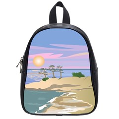 Vacation Island Sunset Sunrise School Bag (small) by Sarkoni