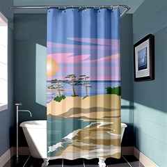 Vacation Island Sunset Sunrise Shower Curtain 36  X 72  (stall)  by Sarkoni