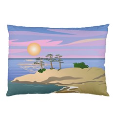 Vacation Island Sunset Sunrise Pillow Case (two Sides) by Sarkoni