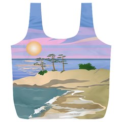 Vacation Island Sunset Sunrise Full Print Recycle Bag (xxl)