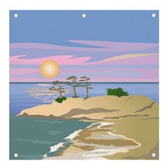 Vacation Island Sunset Sunrise Banner And Sign 4  X 4  by Sarkoni