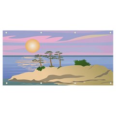 Vacation Island Sunset Sunrise Banner And Sign 8  X 4  by Sarkoni