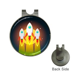 Rocket Take Off Missiles Cosmos Hat Clips With Golf Markers by Sarkoni