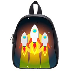 Rocket Take Off Missiles Cosmos School Bag (small) by Sarkoni