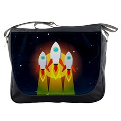 Rocket Take Off Missiles Cosmos Messenger Bag by Sarkoni