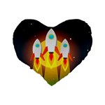 Rocket Take Off Missiles Cosmos Standard 16  Premium Heart Shape Cushions Back