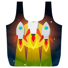 Rocket Take Off Missiles Cosmos Full Print Recycle Bag (xl) by Sarkoni