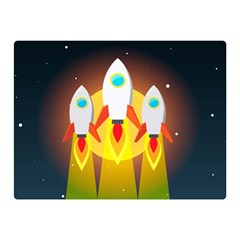 Rocket Take Off Missiles Cosmos Two Sides Premium Plush Fleece Blanket (mini) by Sarkoni