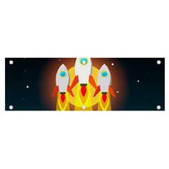 Rocket Take Off Missiles Cosmos Banner And Sign 6  X 2  by Sarkoni