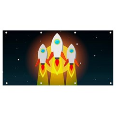 Rocket Take Off Missiles Cosmos Banner And Sign 8  X 4  by Sarkoni