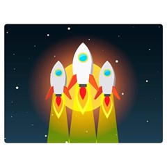 Rocket Take Off Missiles Cosmos Premium Plush Fleece Blanket (extra Small) by Sarkoni