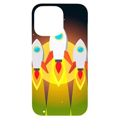 Rocket Take Off Missiles Cosmos Iphone 14 Pro Max Black Uv Print Case by Sarkoni