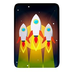 Rocket Take Off Missiles Cosmos Rectangular Glass Fridge Magnet (4 Pack) by Sarkoni