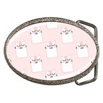 Pattern Pink Cute Sweet Fur Cats Belt Buckles Front