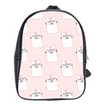 Pattern Pink Cute Sweet Fur Cats School Bag (Large) Front