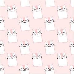 Pattern Pink Cute Sweet Fur Cats Play Mat (square) by Sarkoni