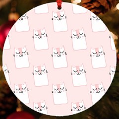 Pattern Pink Cute Sweet Fur Cats Uv Print Acrylic Ornament Round by Sarkoni