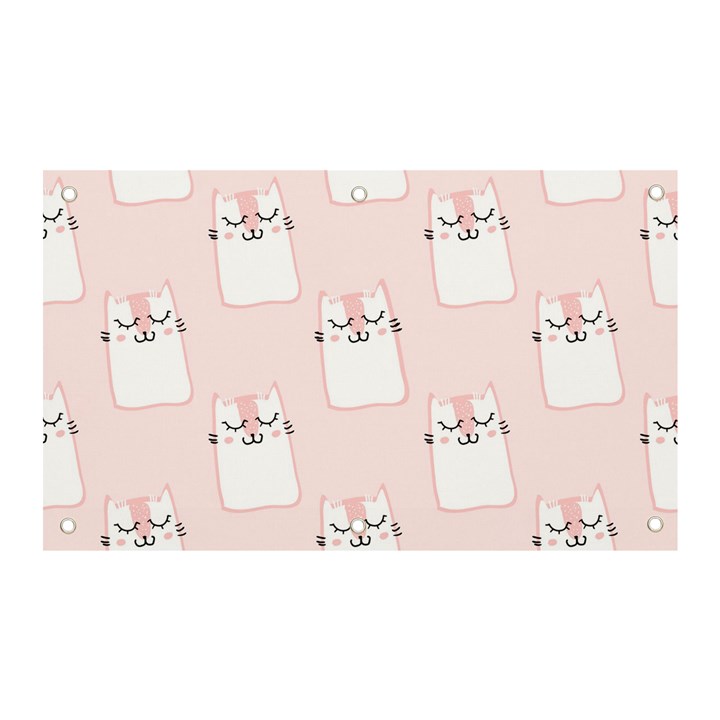 Pattern Pink Cute Sweet Fur Cats Banner and Sign 5  x 3 