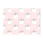 Pattern Pink Cute Sweet Fur Cats Crystal Sticker (A4) Front