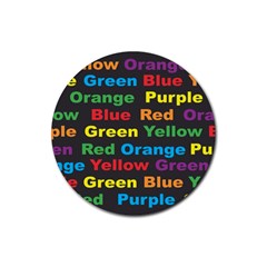 Red Yellow Blue Green Purple Rubber Coaster (round) by Sarkoni