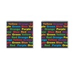 Red Yellow Blue Green Purple Cufflinks (Square) Front(Pair)