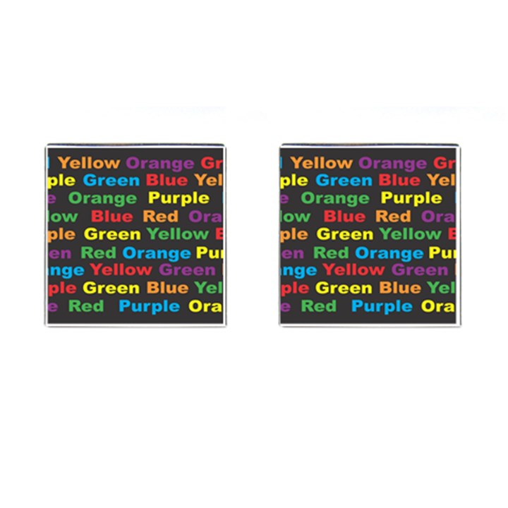 Red Yellow Blue Green Purple Cufflinks (Square)