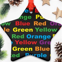 Red Yellow Blue Green Purple Star Ornament (two Sides) by Sarkoni