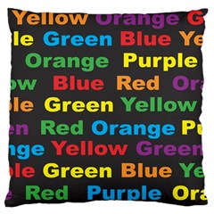 Red Yellow Blue Green Purple Large Cushion Case (two Sides) by Sarkoni